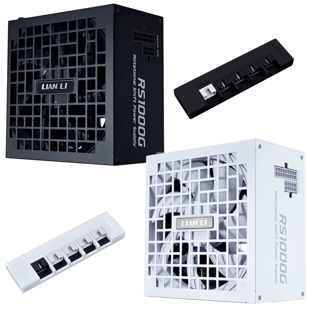 回転式ACインレット搭載、両面20+4ピン出力設計。フルモジュラー式電源